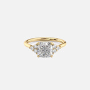 The Victoria Cushion Moissanite Ring 14k Yellow Gold 001