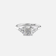  The Victoria Cushion Moissanite Ring 18k White Gold 001