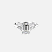  The Victoria Emerald Moissanite Ring 14k White Gold 001