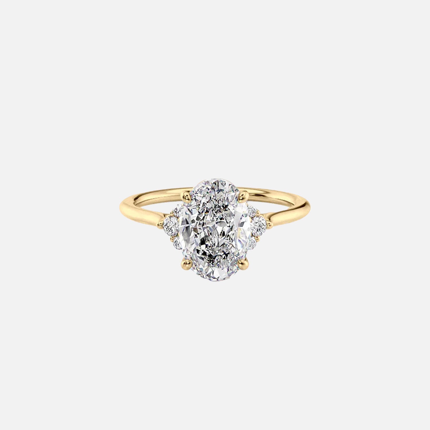 The Victoria Oval Lab Diamond Ring 14k Yellow Gold 001