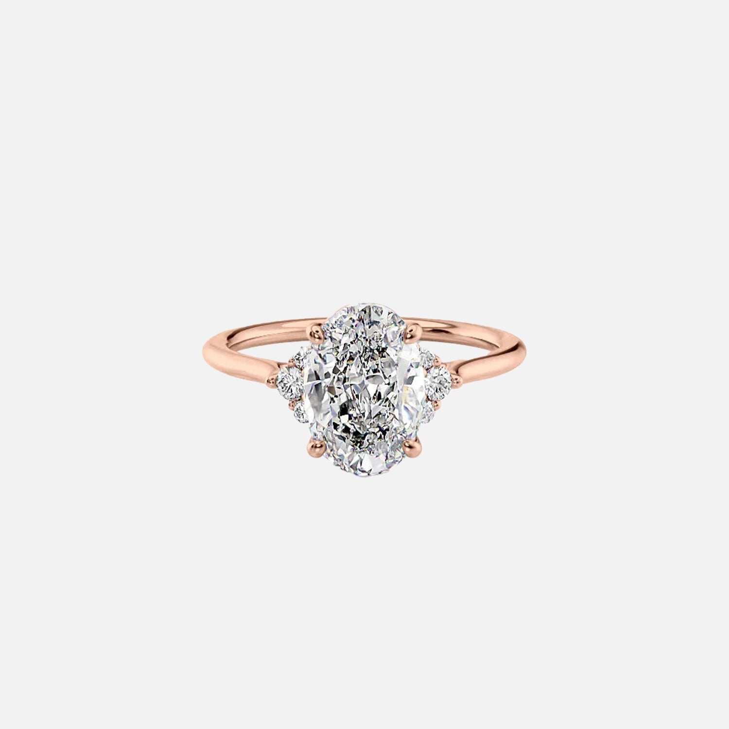  The Victoria Oval Moissanite Ring 14k Rose Gold 001