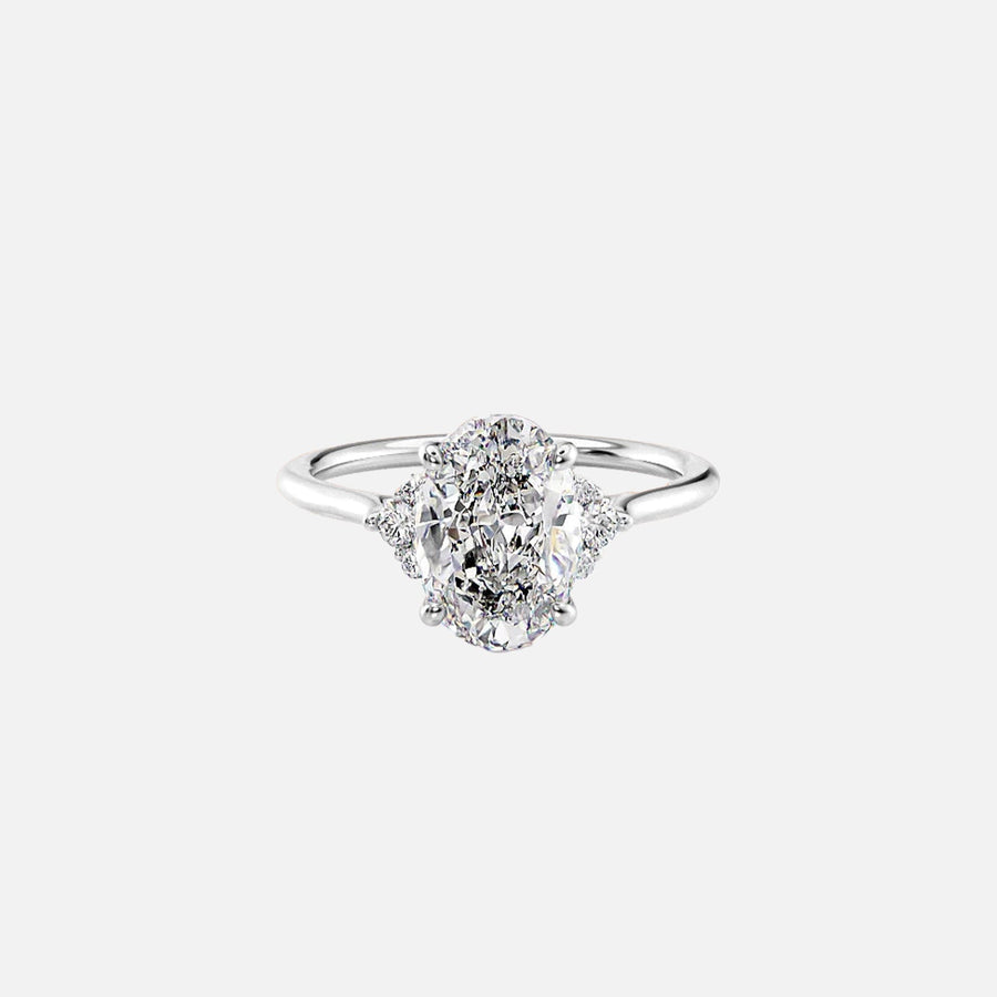  The Victoria Oval Moissanite Ring 14k White Gold 001