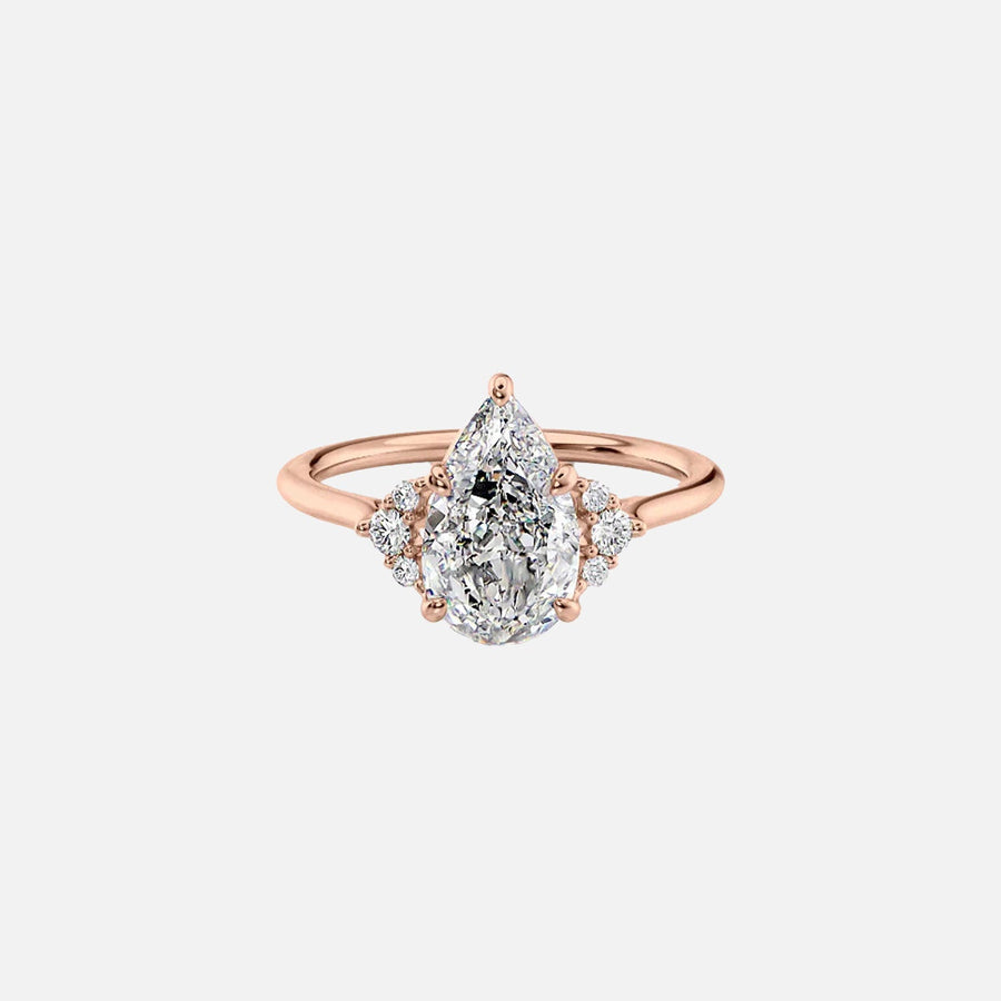  The Victoria Pear Moissanite Ring 18k Rose Gold 001