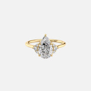  The Victoria Pear Moissanite Ring 18k Yellow Gold 001