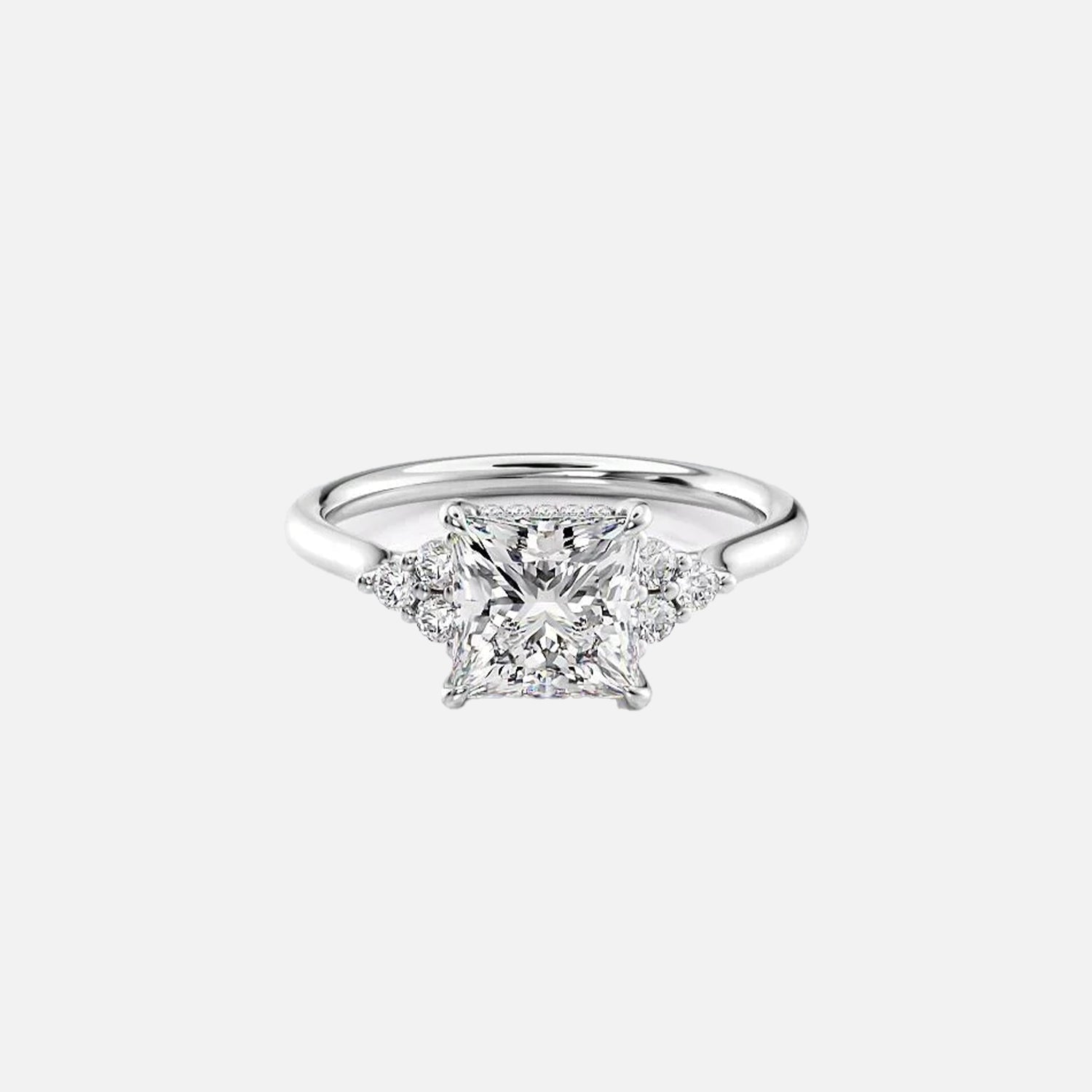  The Victoria Princess Lab Diamond Ring 14k White Gold 001