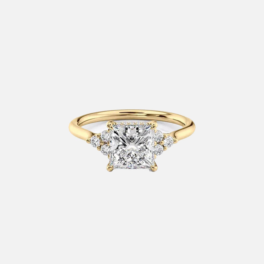  The Victoria Princess Moissanite Ring 18k Yellow Gold 001