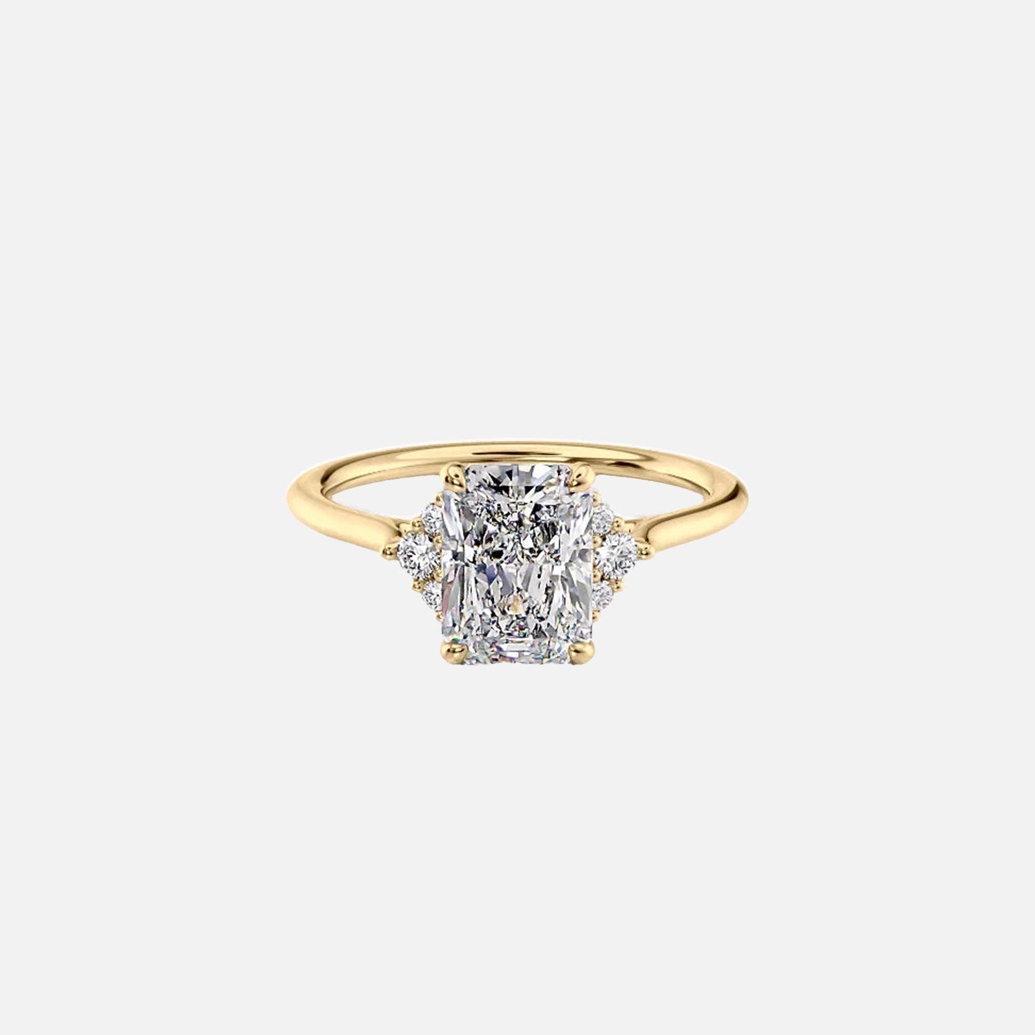 The Victoria Radiant Lab Diamond Ring 14k Yellow Gold 001