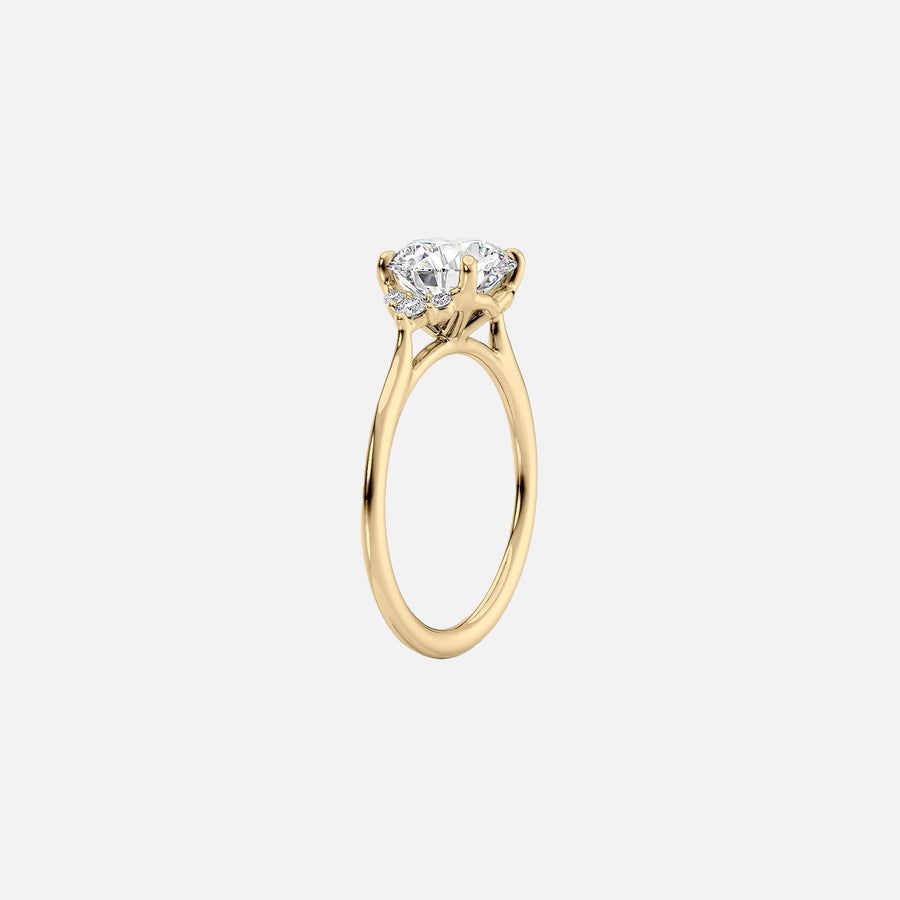 The Violet Cushion Side Stone Moissanite Ring - KNT - Engagement Rings, Wedding Bands & Fine Jewelry