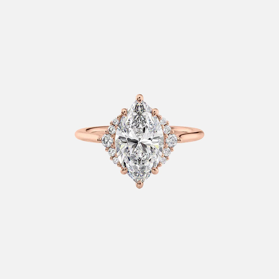 The Violet Marquise Side Stone Moissanite Ring - KNT - Engagement Rings, Wedding Bands & Fine Jewelry