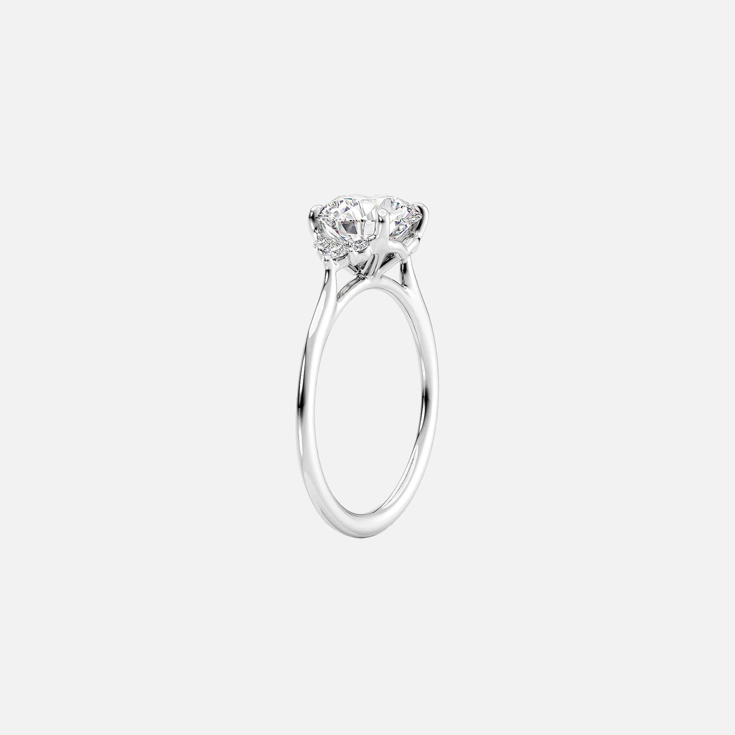The Violet Princess Side Stone Moissanite Ring - KNT - Engagement Rings, Wedding Bands & Fine Jewelry