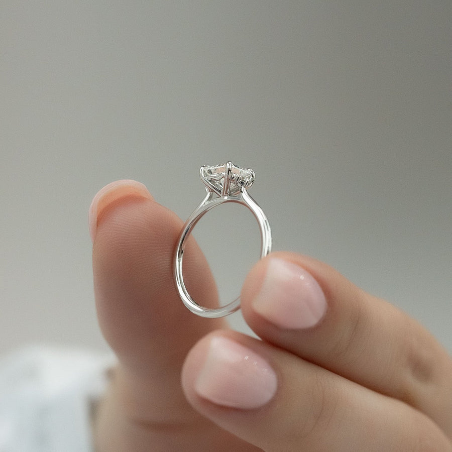 The Violet Princess Side Stone Moissanite Ring - KNT - Engagement Rings, Wedding Bands & Fine Jewelry