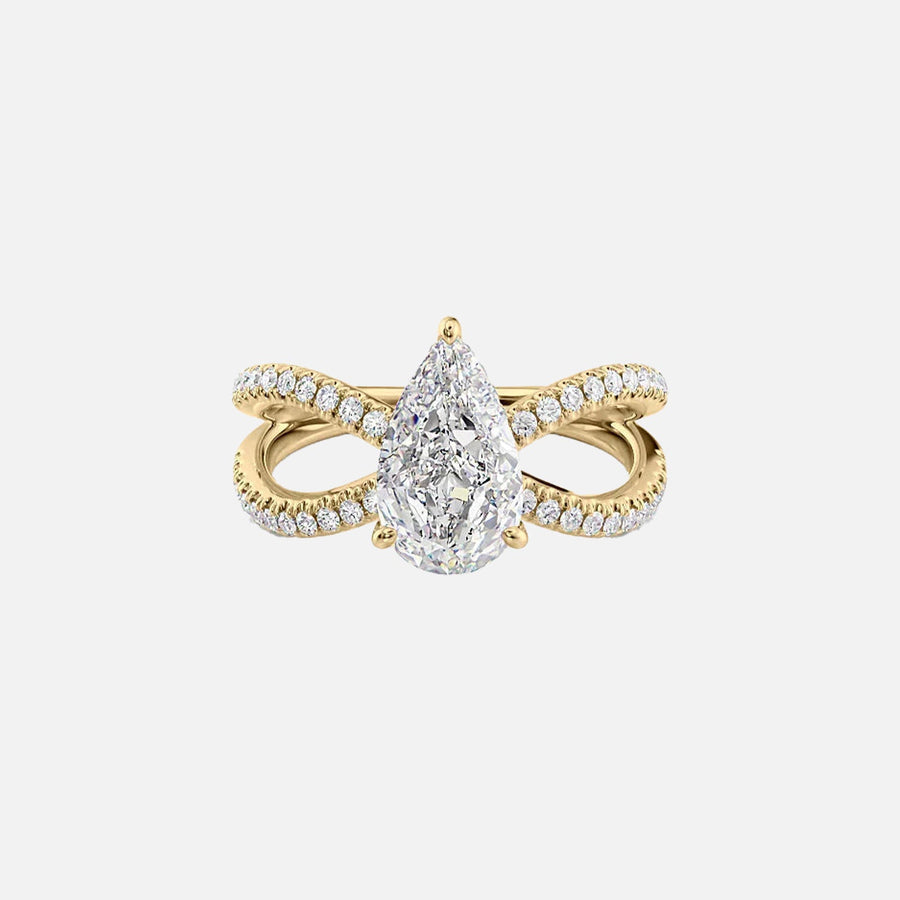 The Zara Pear Pave Moissanite Ring - KNT - Engagement Rings, Wedding Bands & Fine Jewelry