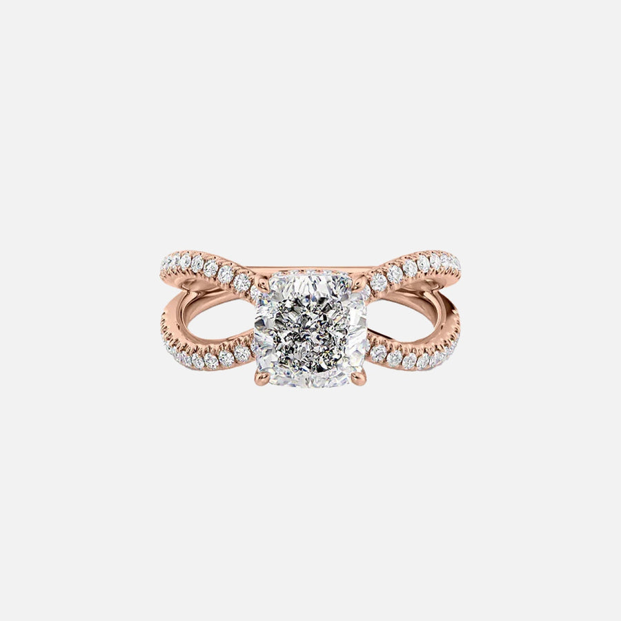  The Zoey Cushion Moissanite Ring 14k Rose Gold 001