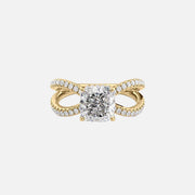 The Zoey Cushion Moissanite Ring 14k Yellow Gold 001