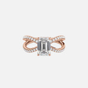  The Zoey Emerald Lab Diamond Ring 14k Rose Gold 001