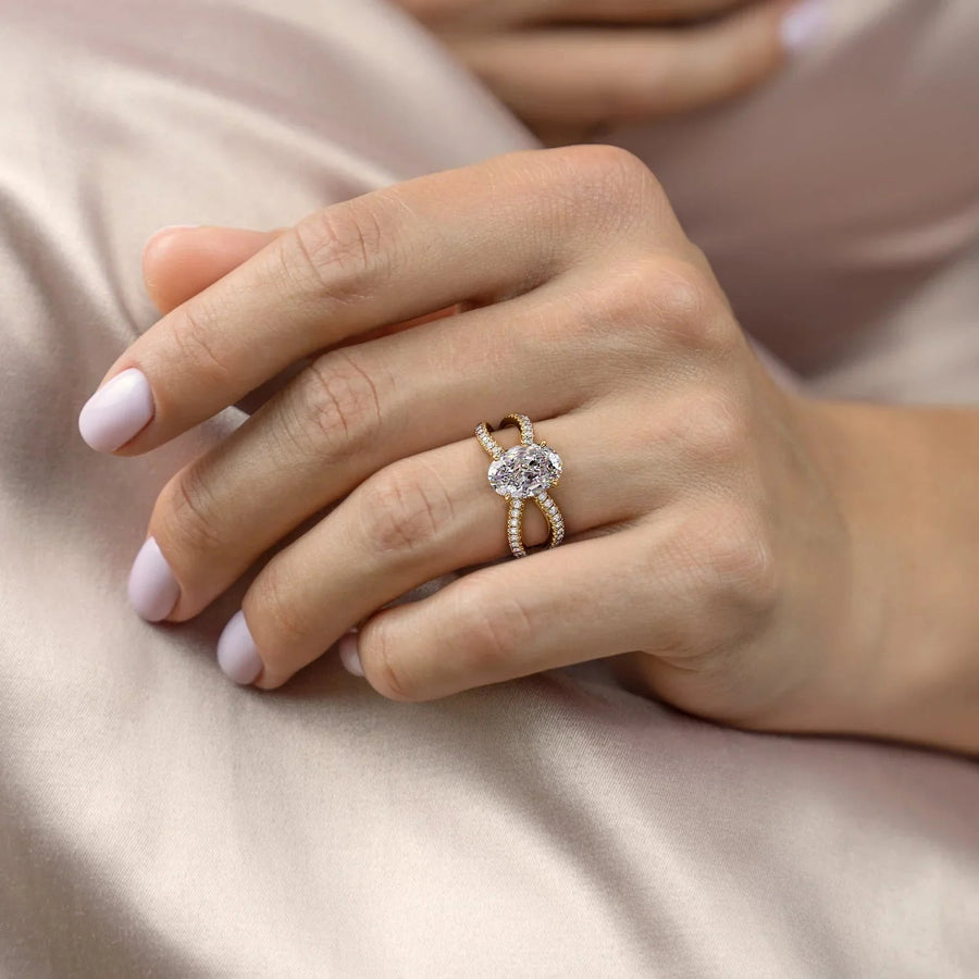  The Zoey Oval Lab Diamond Ring 14k Yellow Gold 003
