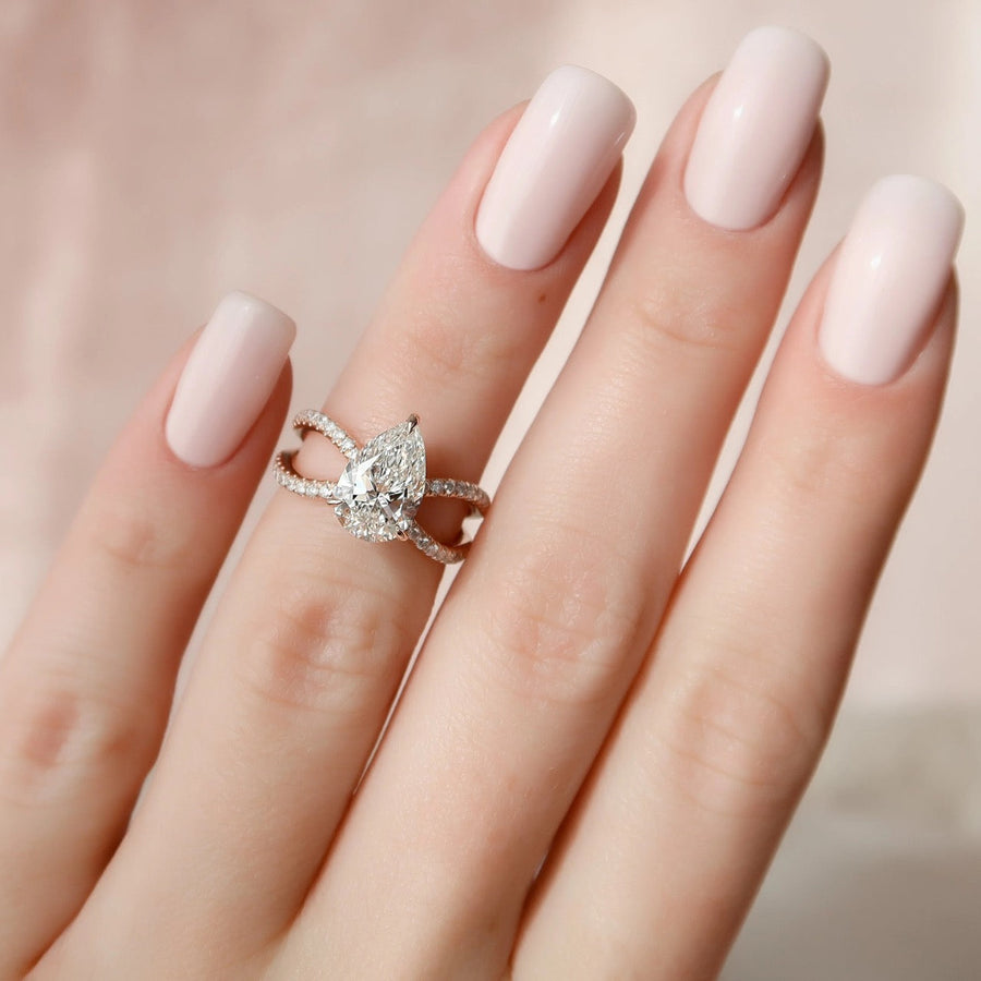  The Zoey Pear Lab Diamond Ring 18k Rose Gold 003