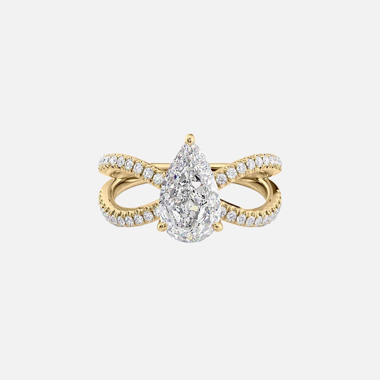 The Zoey Pear Moissanite Ring 14k Yellow Gold 001