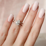  The Zoey Pear Moissanite Ring 18k Rose Gold 003