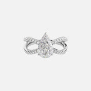  The Zoey Pear Moissanite Ring 18k White Gold 001