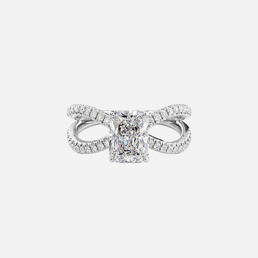  The Zoey Radiant Lab Diamond Ring 14k White Gold 001