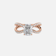  The Zoey Radiant Moissanite Ring 14k Rose Gold 001