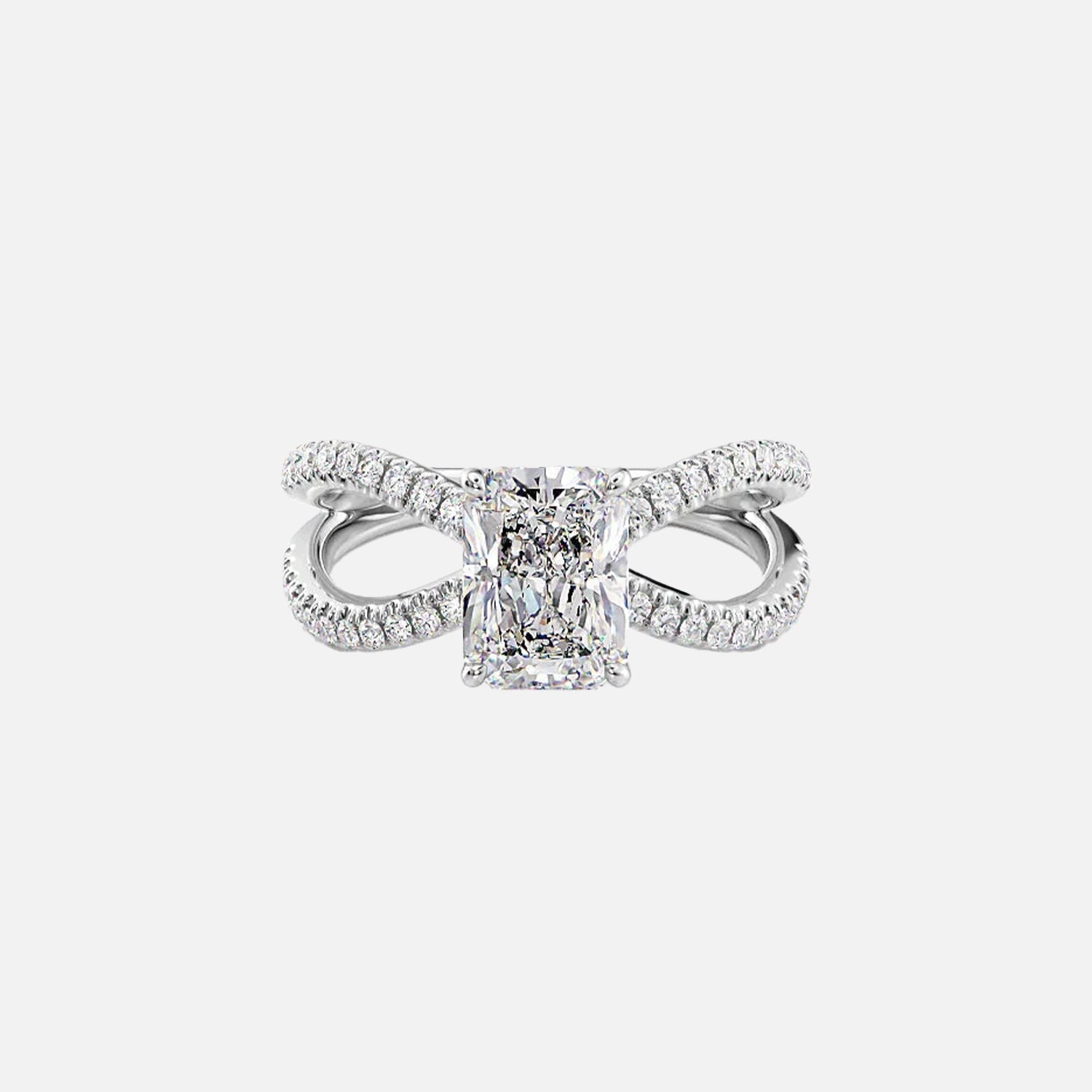  The Zoey Radiant Moissanite Ring 14k White Gold 001