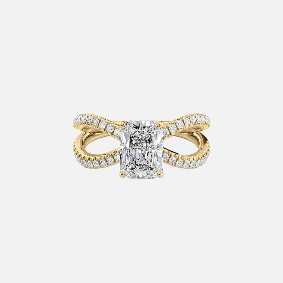 The Zoey Radiant Moissanite Ring 14k Yellow Gold 001