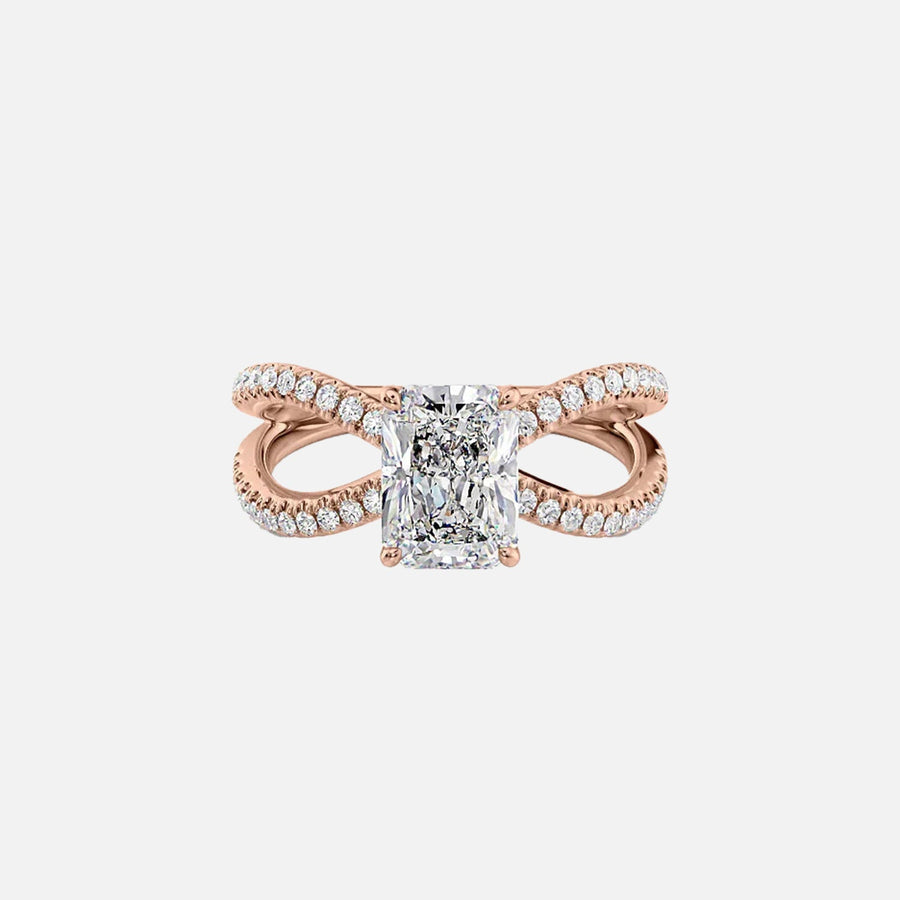  The Zoey Radiant Moissanite Ring 18k Rose Gold 001