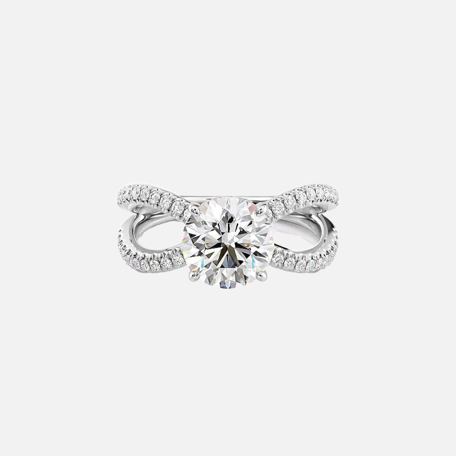  The Zoey Round Lab Diamond Ring 14k White Gold 001
