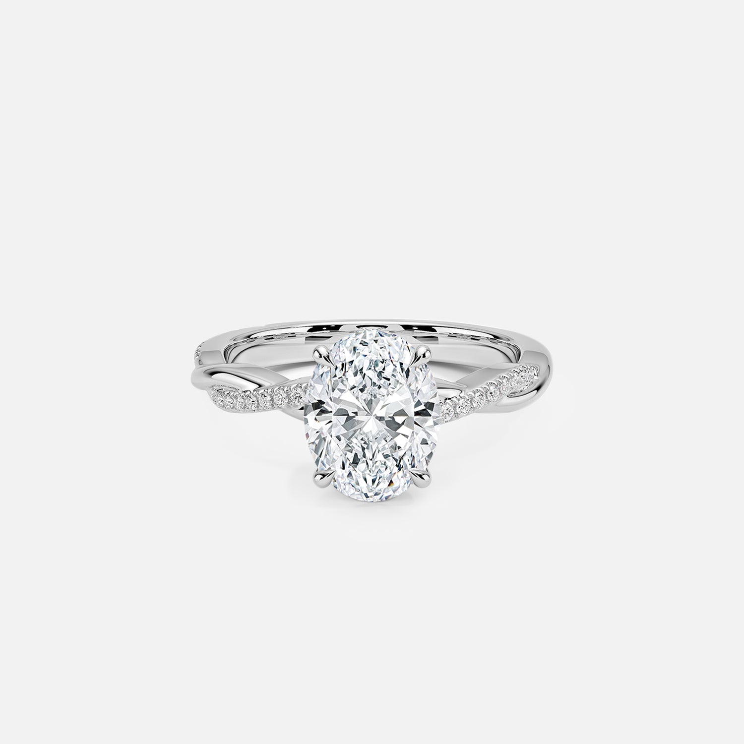 The Hidden Halo Twilight Oval Pave Moissanite Ring - KNT - Engagement Rings, Wedding Bands & Fine Jewelry