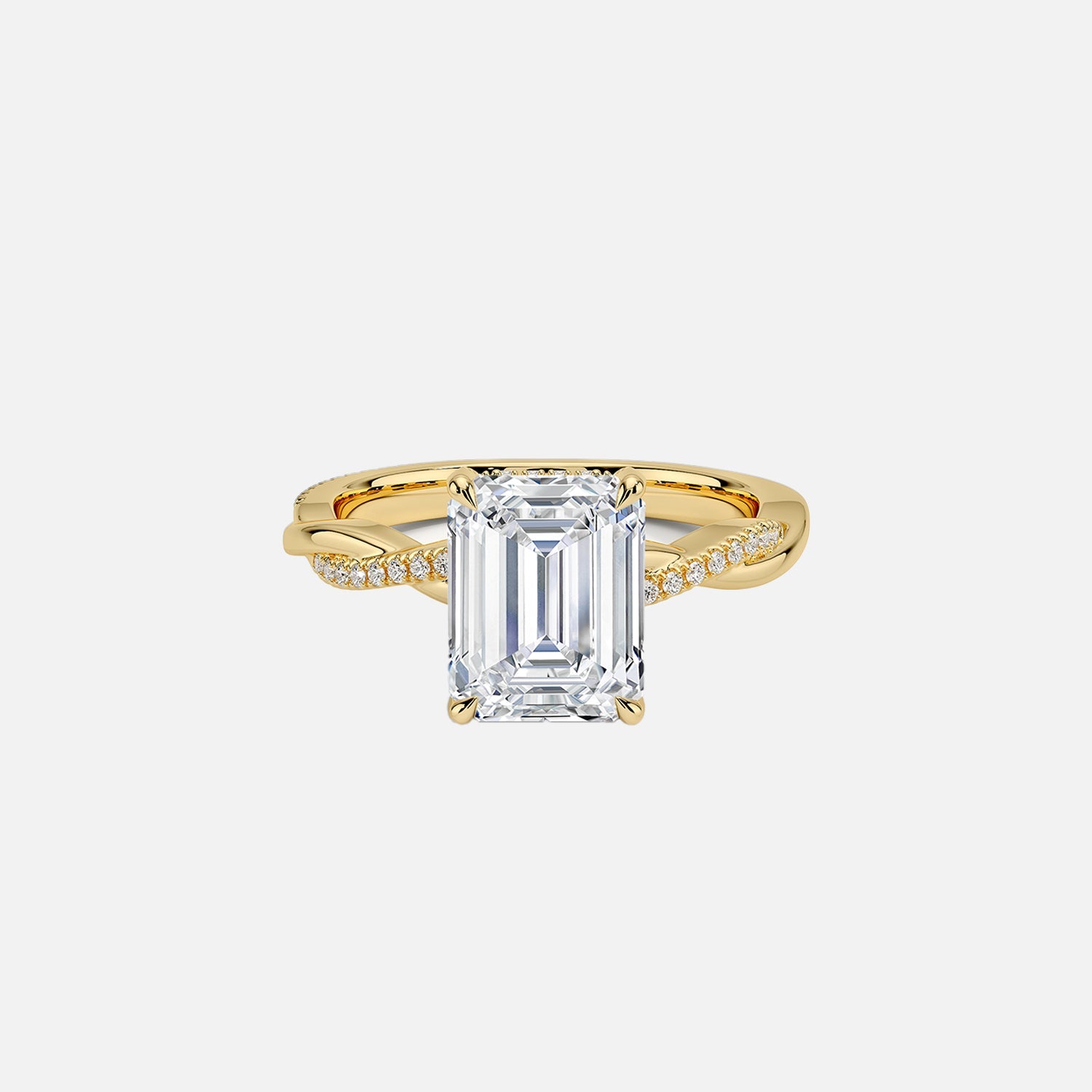 The Hidden Halo Twilight Emerald Pave Moissanite Ring - KNT - Engagement Rings, Wedding Bands & Fine Jewelry