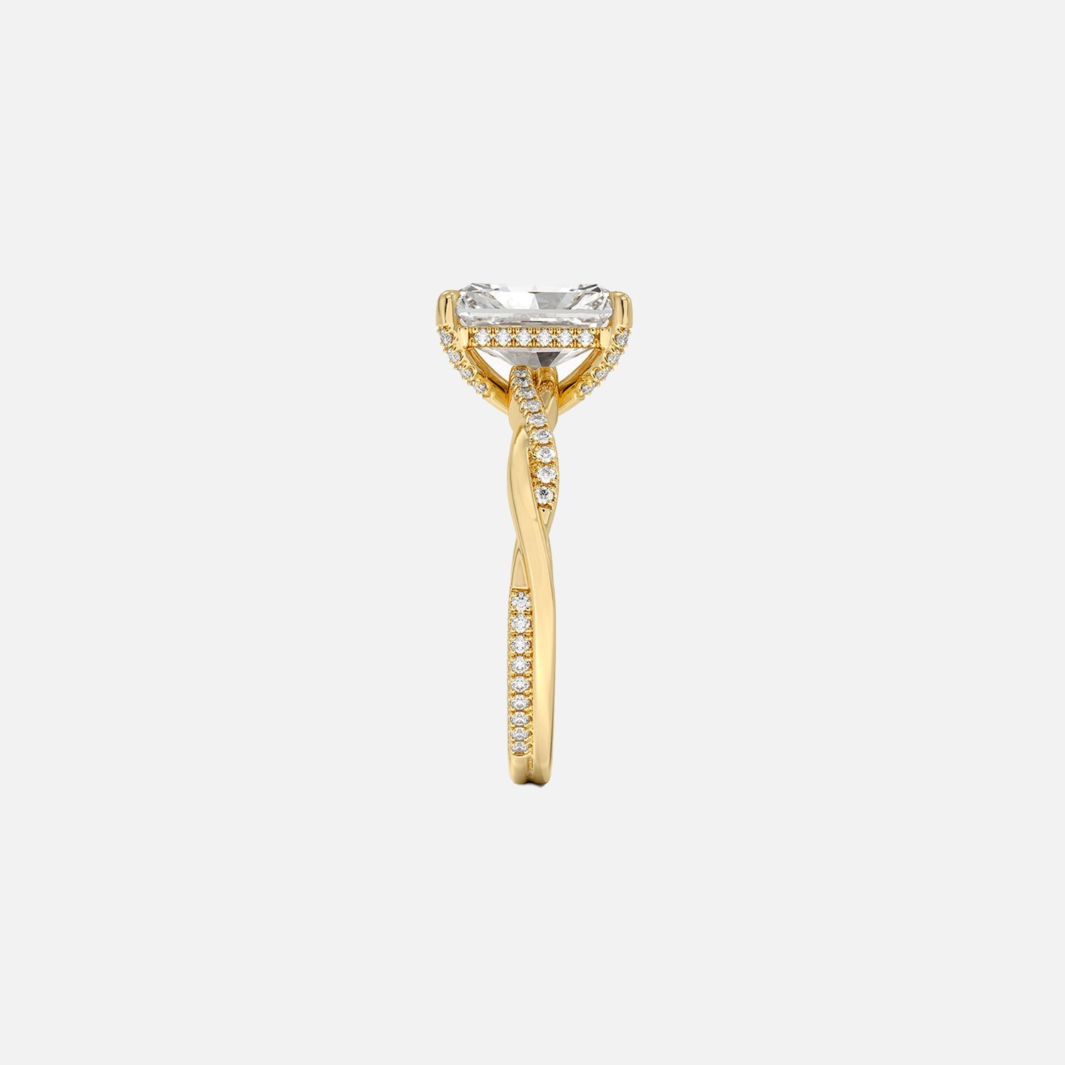 The Hidden Halo Twilight Radiant Pave Moissanite Ring - KNT - Engagement Rings, Wedding Bands & Fine Jewelry