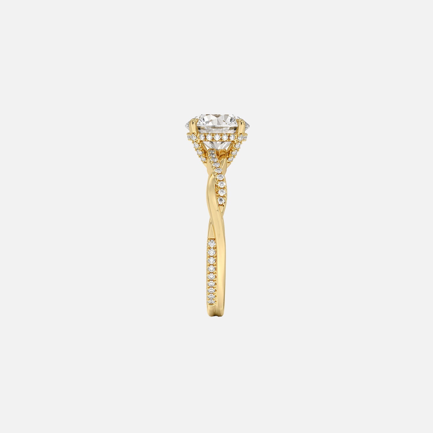The Hidden Halo Twilight Round Pave Moissanite Ring - KNT - Engagement Rings, Wedding Bands & Fine Jewelry