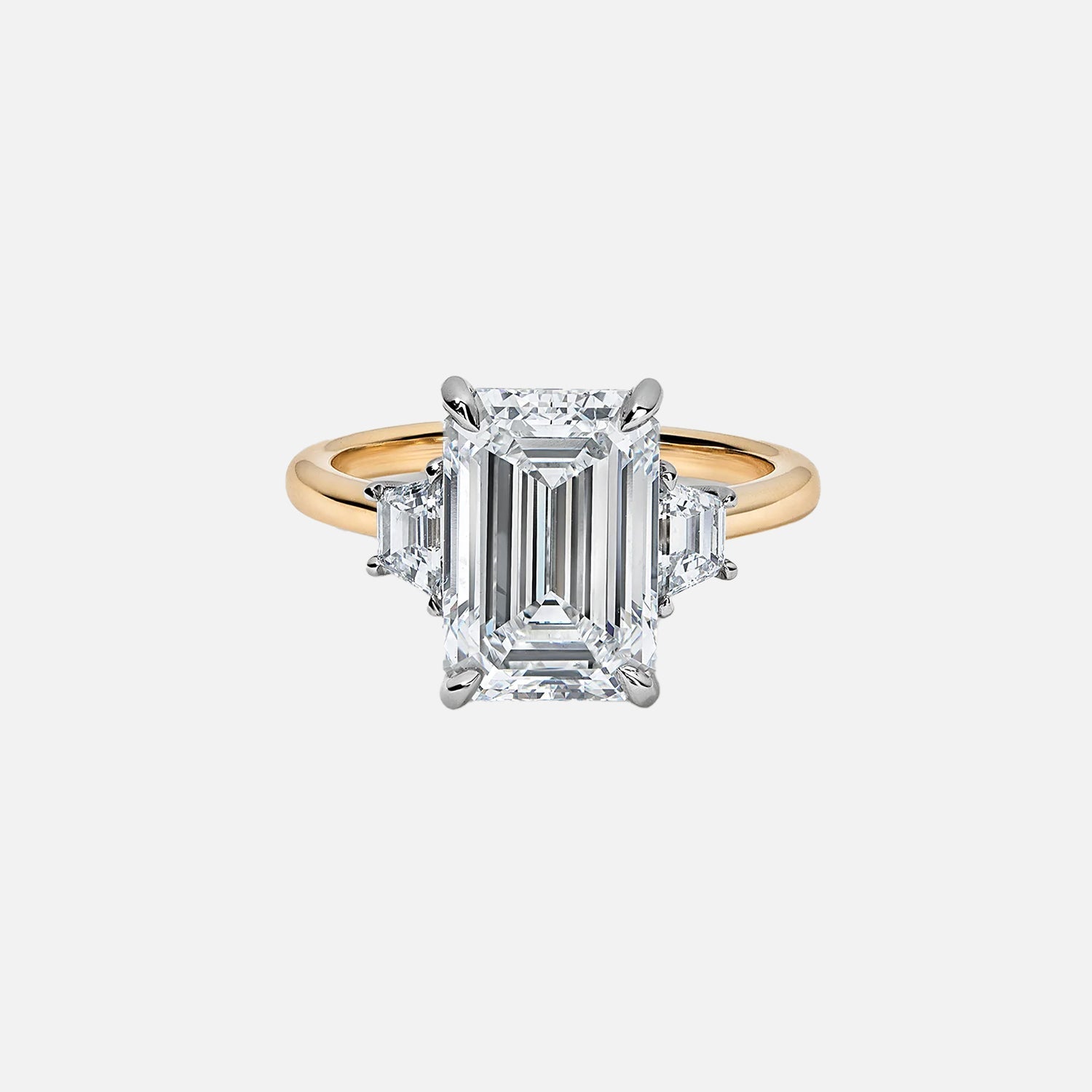 The Three stone Valencia Emerald Moissanite Ring - KNT - Engagement Rings, Wedding Bands & Fine Jewelry