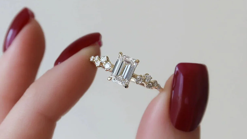 cheap emerald cut engagement rings