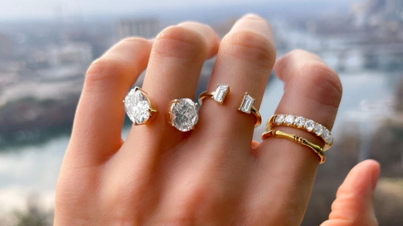 floating moissanite ring