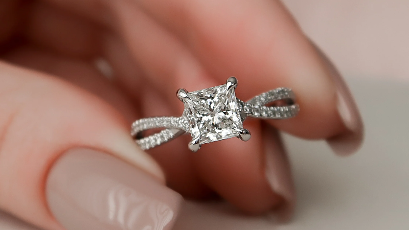 moissanite princess cut ring