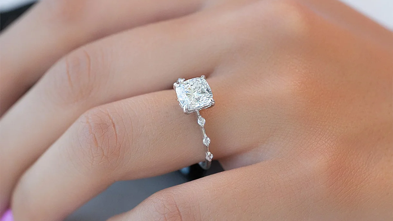 moissanite princess cut engagement rings