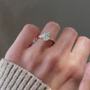 The Three Stone Emery Oval Moissanite Ring