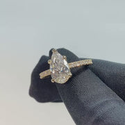 The Pave Kamellie Pear Lab Diamond Ring