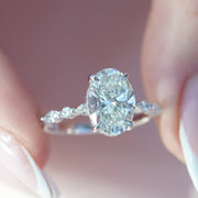 The Hidden Halo Marianne Oval Pave Moissanite Ring