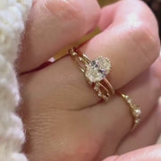 Oval Molly & Eden Ring Stack_14k White Gold