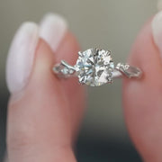 The Nature Blissful Round Side Stone Moissanite Ring