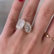 The Toi Et Moi Madonna Pear & Emerald Lab Diamond Ring