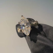 The Pave Twig Marquise Lab Diamond Ring
