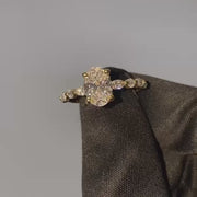 The Hidden Halo Marianne Oval Pave Moissanite Ring