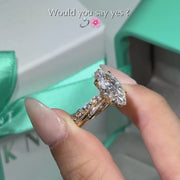 The Marquise & Round Lindsey Marquise Lab Diamond Ring