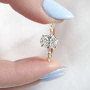 The Hidden Halo Marianne Oval Pave Moissanite Ring