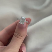 The Pave Gratia Emerald Moissanite Ring
